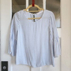 Zara Trafaluc Striped Blue and White Blouse, Sz S